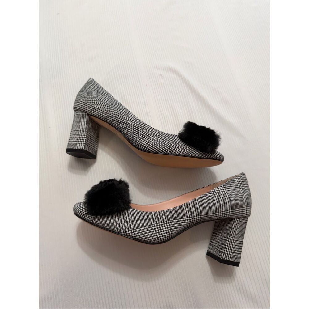 Kate Spade New York Women’s Carine Black White Pom Pom Heels Pumps Size 7 M - Picture 11 of 13